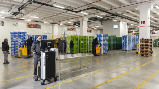Mitarbeitende im Coop-Hub Novazzano bereiten überschüssige Lebensmittel für die Weitergabe an Hilfsorganisationen wie Tischlein deck dich vor, zur Vermeidung von Food Waste